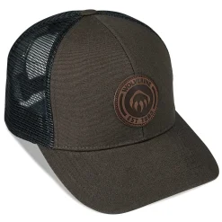 Hats|Hats & Gloves<Wolverine 1883 Leather Patch Trucker Cap Black Olive