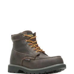Waterproof|Work Boots<Wolverine Floorhand Moc-Toe 6" Steel-Toe Work Boot Dark Brown