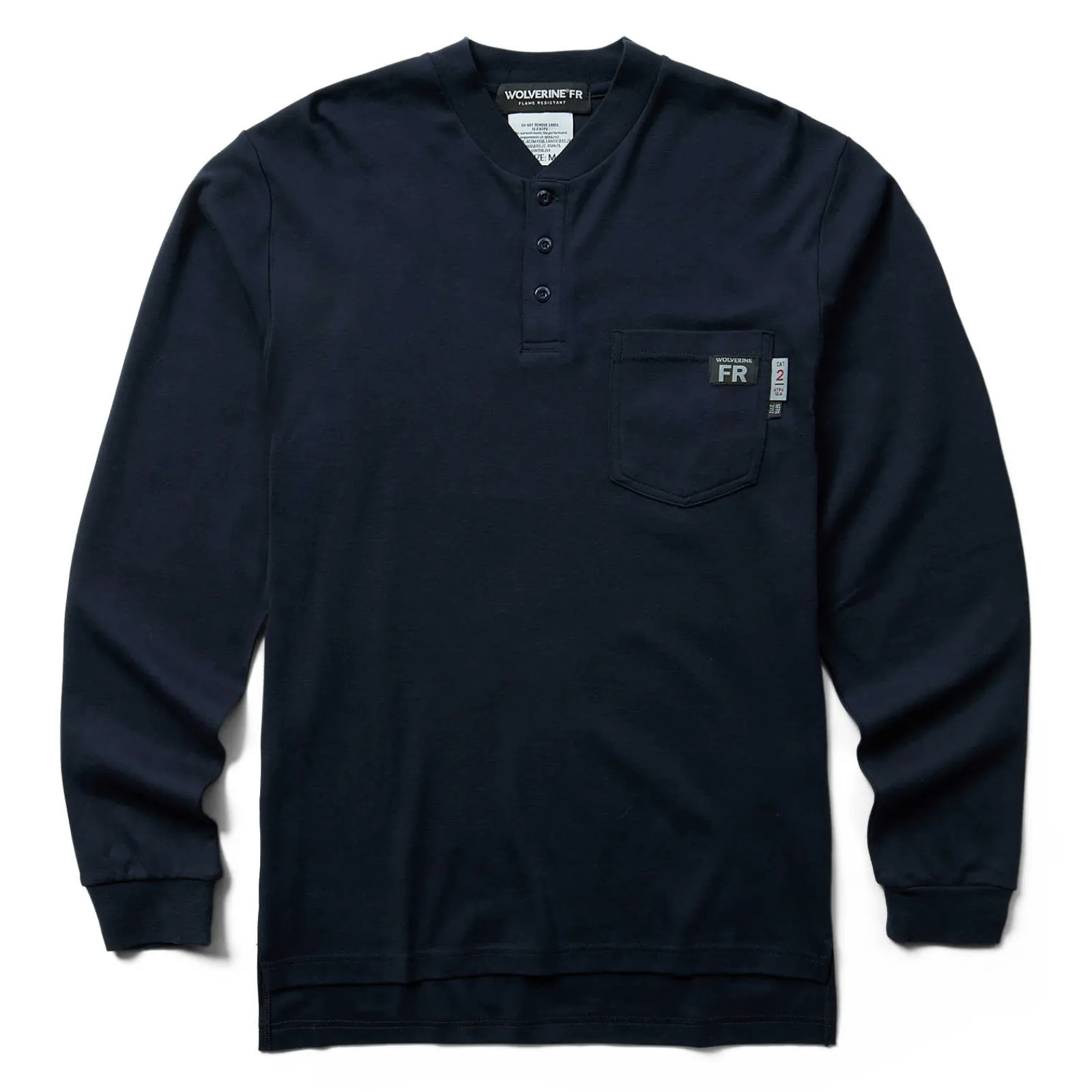 Work Shirts|T-Shirts<Wolverine FR Long Sleeve Henley Navy