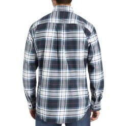 Work Shirts|Safety Gear<Wolverine FR Plaid Long Sleeve Twill Shirt Navy Plaid