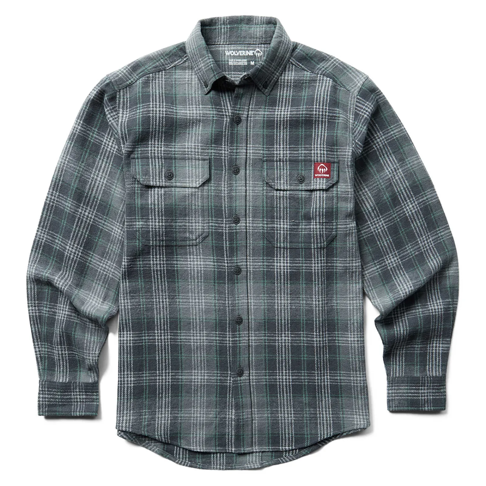 Work Shirts|Best Sellers<Wolverine Glacier Heavyweight Long Sleeve Flannel Shirt Greystone Plaid