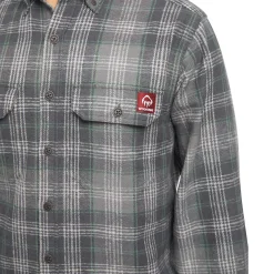 Work Shirts|Best Sellers<Wolverine Glacier Heavyweight Long Sleeve Flannel Shirt Greystone Plaid