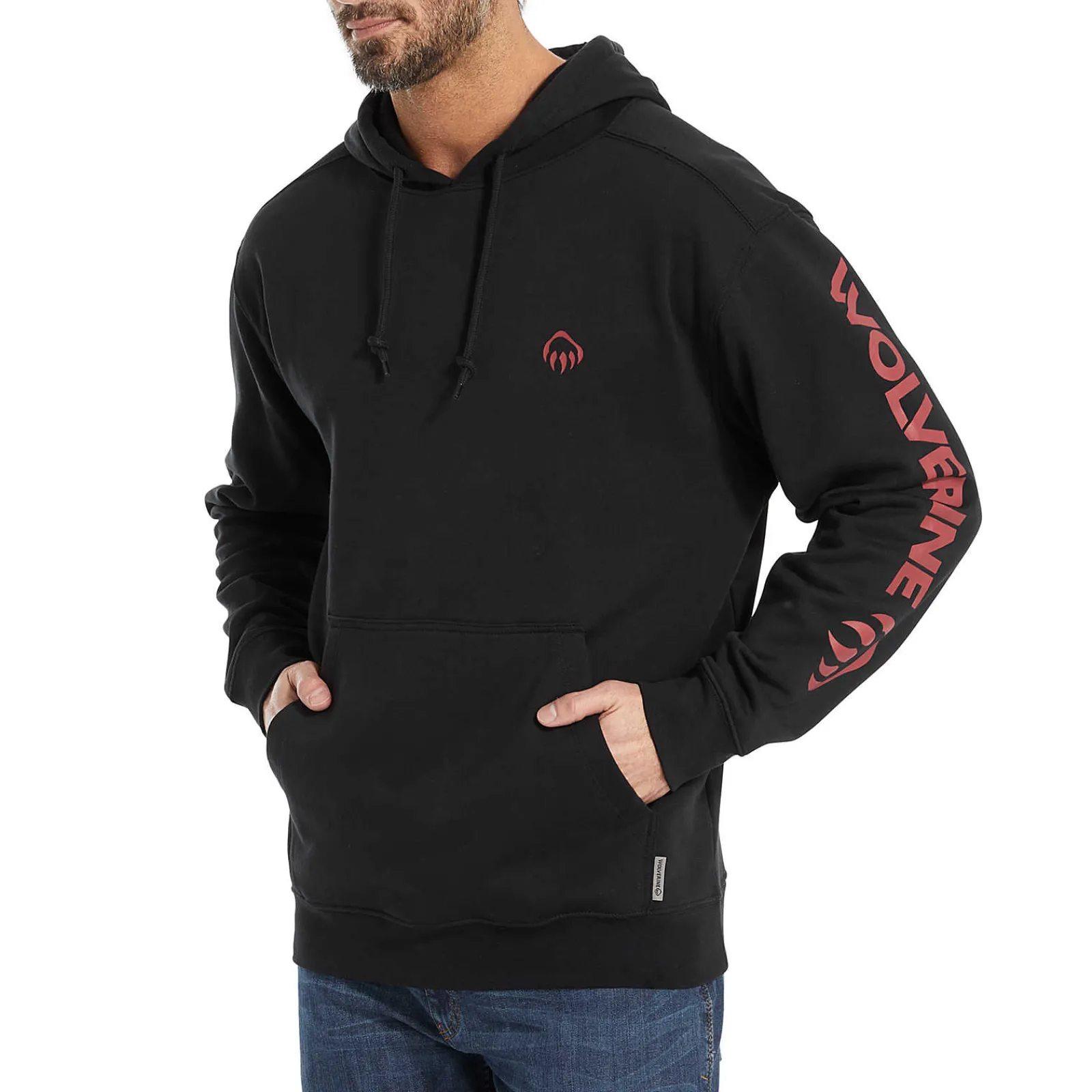 Best Sellers|Hoodies & Pullovers<Wolverine Graphic Hoody- Sleeve Logo Black