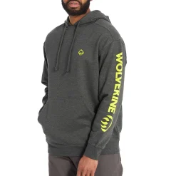Hoodies & Pullovers|Best Sellers<Wolverine Graphic Hoody- Sleeve Logo Onyx Heather