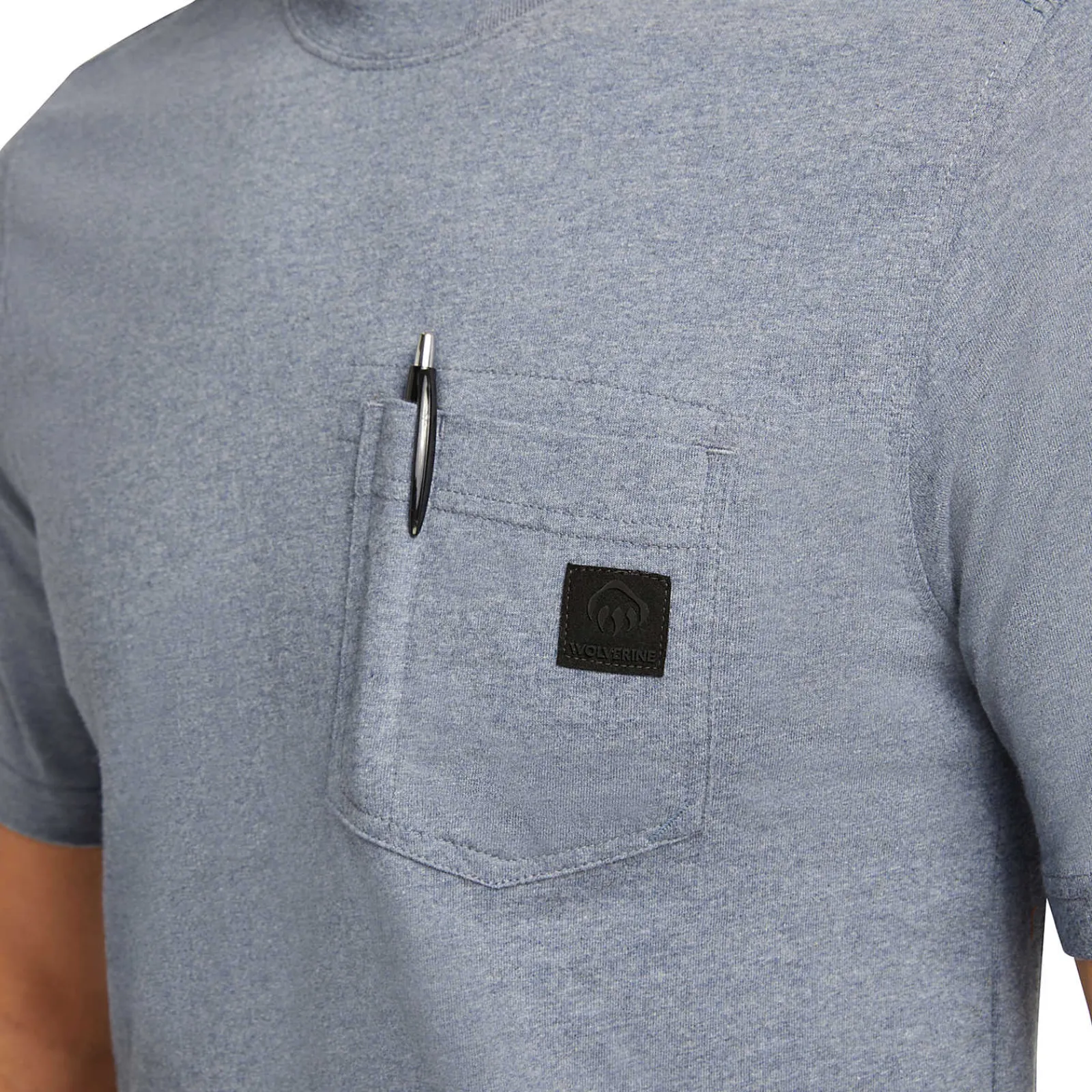 Work Shirts|T-Shirts<Wolverine Guardian Cotton™ Pocket Tee Blue Heather