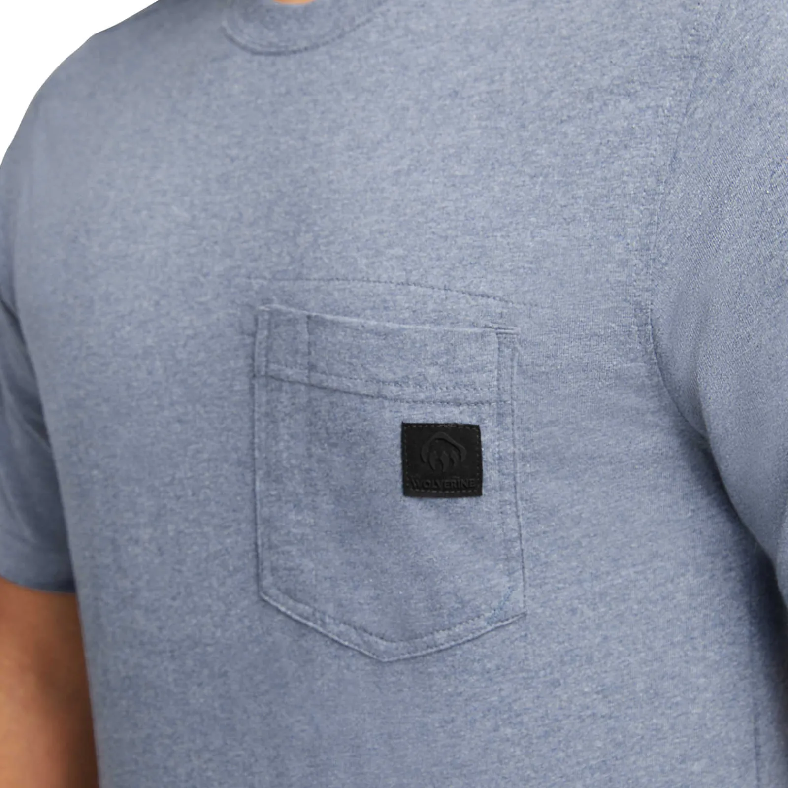 Work Shirts|T-Shirts<Wolverine Guardian Cotton™ Pocket Tee Blue Heather