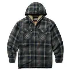 Jackets|Outerwear<Wolverine Hastings Sherpa Lined Hooded Shirt-Jac Black Plaid