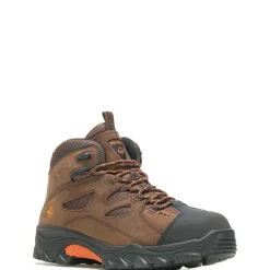 Work Boots|Safety Toe<Wolverine Hudson Steel-Toe Work Boot Dark Brown/Black