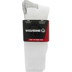 Socks|Socks<Wolverine 2-PK Steel-Toe Cotton Crew Sock White