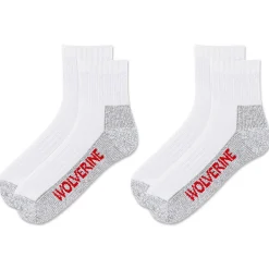 Socks|Socks<Wolverine 2-PK Steel-Toe Cotton Quarter Sock White