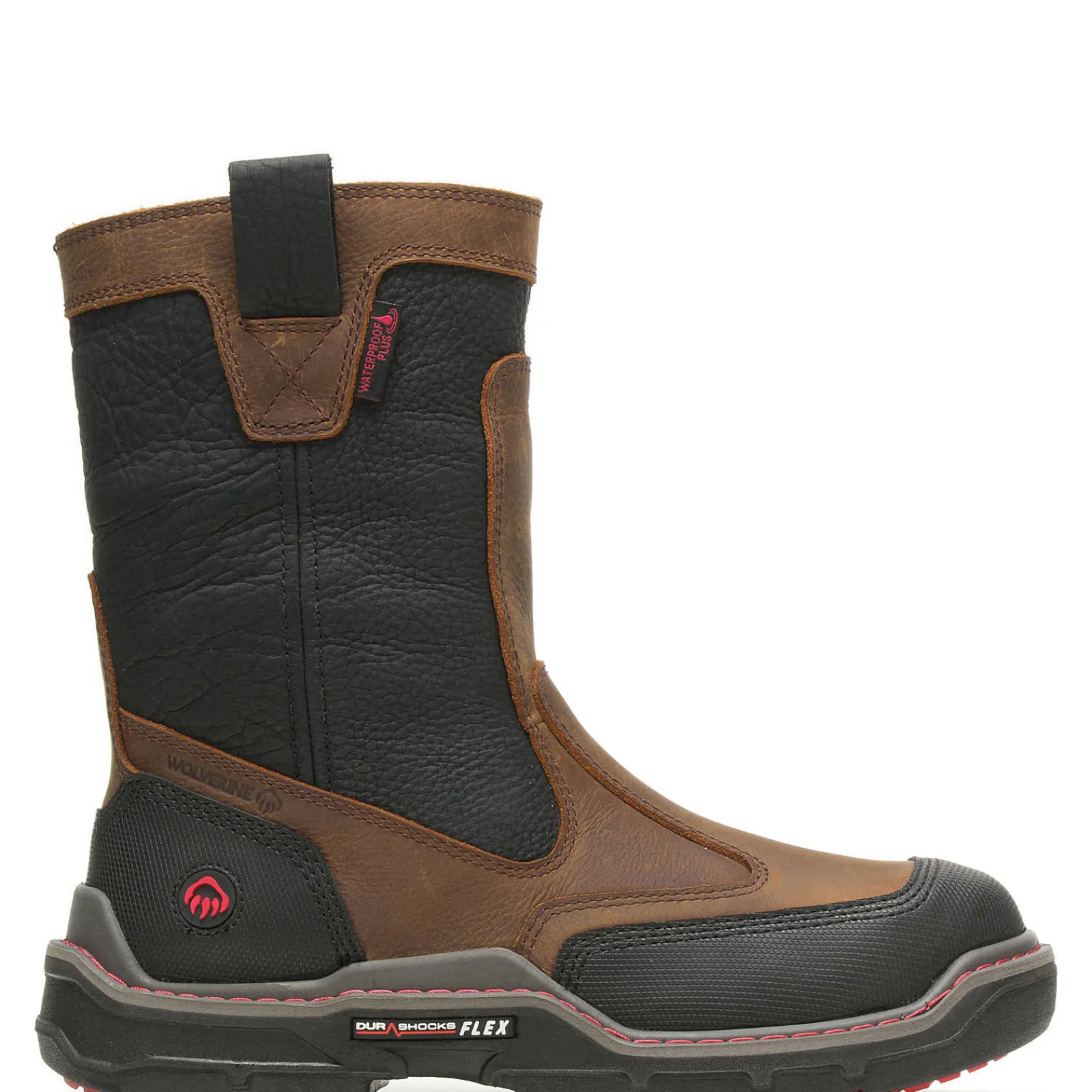 Waterproof|Soft Toe<Wolverine Raider DuraShocks® Heavy Duty CarbonMAX® Work Wellington Brown