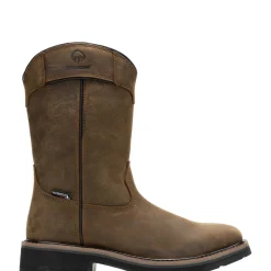 Waterproof|Work Boots<Wolverine Rancher Pull-Tab Waterproof Steel-Toe Wellington Work Boot Dark Coffee