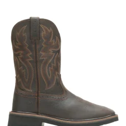 Work Boots|Safety Toe<Wolverine Rancher Square-Toe Steel-Toe Wellington Dk Brown/Rust