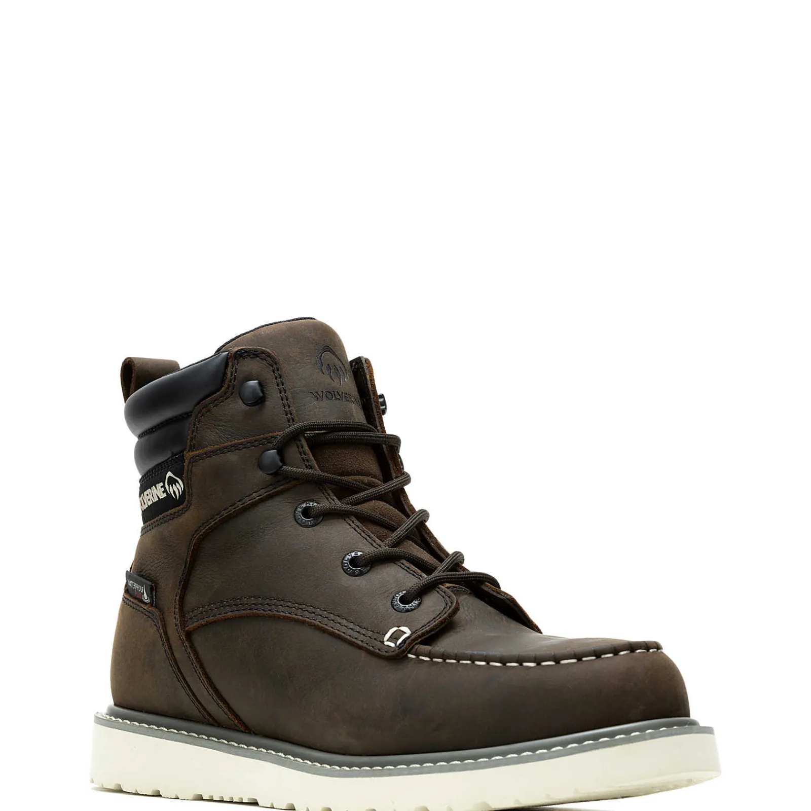 Waterproof|Soft Toe<Wolverine Trade Wedge 6" Moc-Toe Work Boot Dark Brown