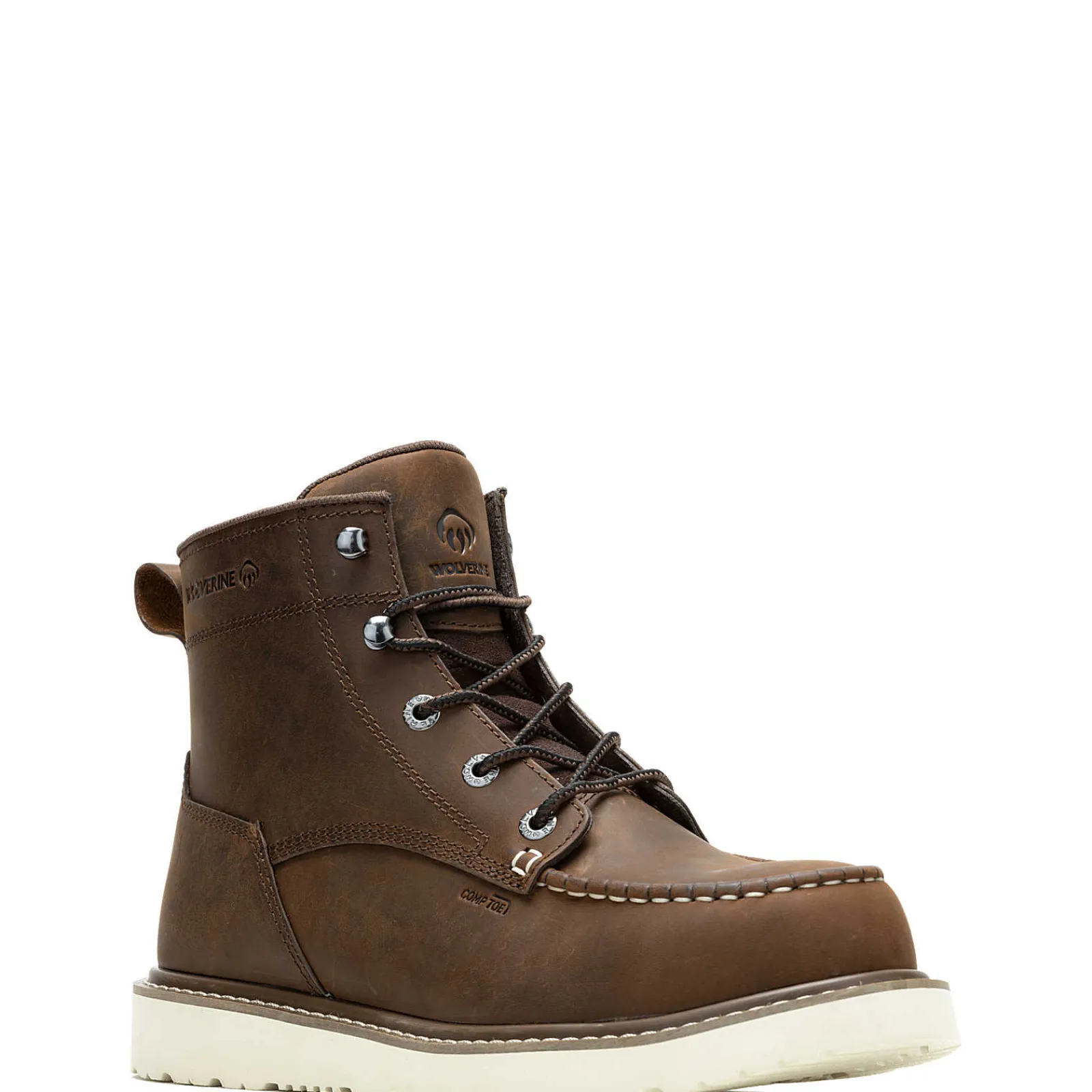 Safety Toe|Safety Toe<Wolverine Trade Wedge Unlined 6" Moc-Toe Composite-Toe Work Boot Dark Brown