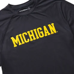 T-Shirts|Work Shirts<Wolverine X Valiant University Of Michigan Sun-Stop Eco Short Sleeve Tee Dark Navy