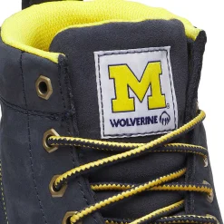 Waterproof|Soft Toe<Wolverine X Valiant University Of Michigan Floorhand Moc Toe Work Boot Navy