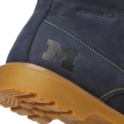 Waterproof|Soft Toe<Wolverine X Valiant University Of Michigan Floorhand Moc Toe Work Boot Navy
