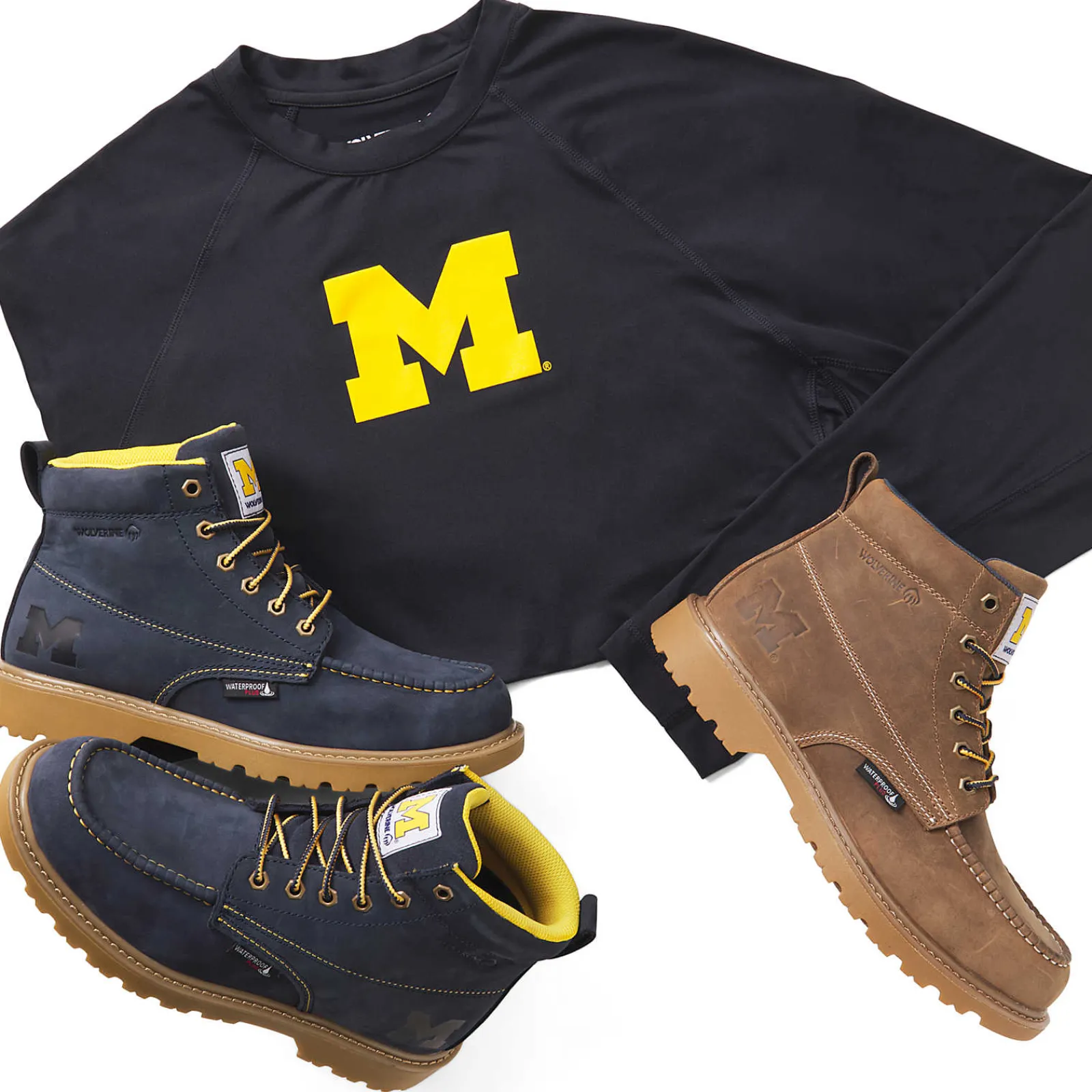 T-Shirts|Work Shirts<Wolverine X Valiant University Of Michigan Sun-Stop Eco Long Sleeve Tee Dark Navy