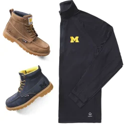 Hoodies & Pullovers|T-Shirts<Wolverine X Valiant University Of Michigan Sun-Stop Eco Half Zip Dark Navy